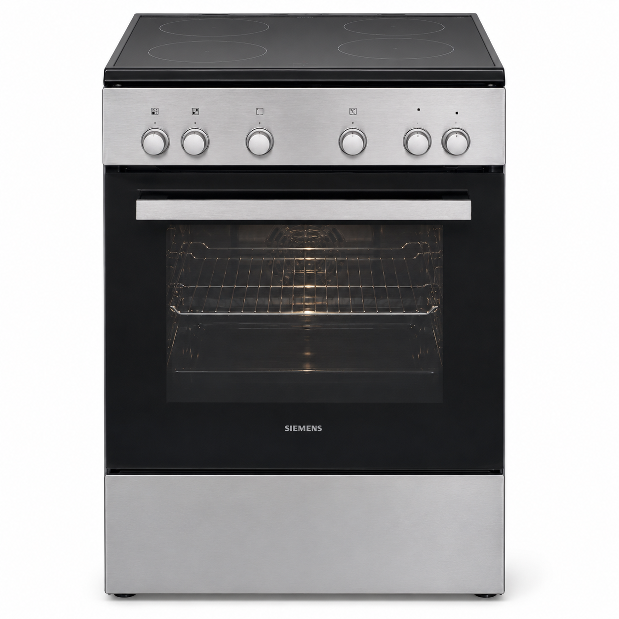Siemens iQ300 HK6L00070M/07 60cm موقد كهربائي سيراميك قائم بذاته - ستانلس ستيل