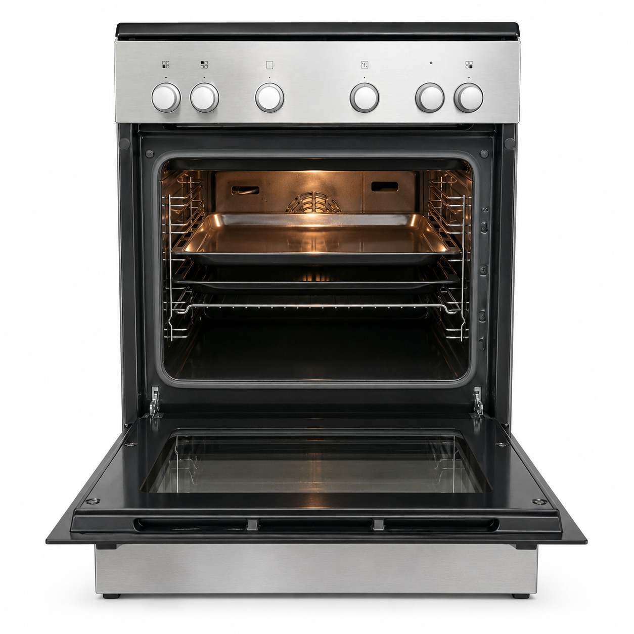 Siemens iQ300 HK6L00070M/07 60cm موقد كهربائي سيراميك قائم بذاته - ستانلس ستيل