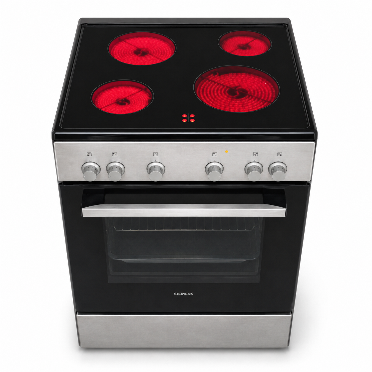 Siemens iQ300 HK6L00070M/07 60cm موقد كهربائي سيراميك قائم بذاته - ستانلس ستيل