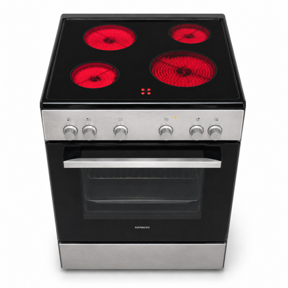 Siemens iQ300 HK6L00070M/07 60cm موقد كهربائي سيراميك قائم بذاته - ستانلس ستيل