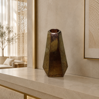 Home Centre Sleek Large Decorative Vase – Metallic Gold