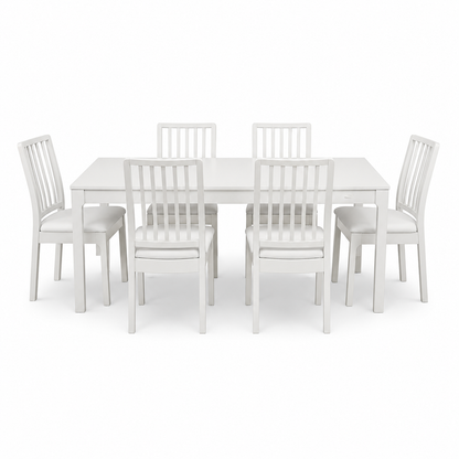 IKEA EKEDALEN Extendable Dining Table with 6 Chairs – White – 180/240 × 90 cm