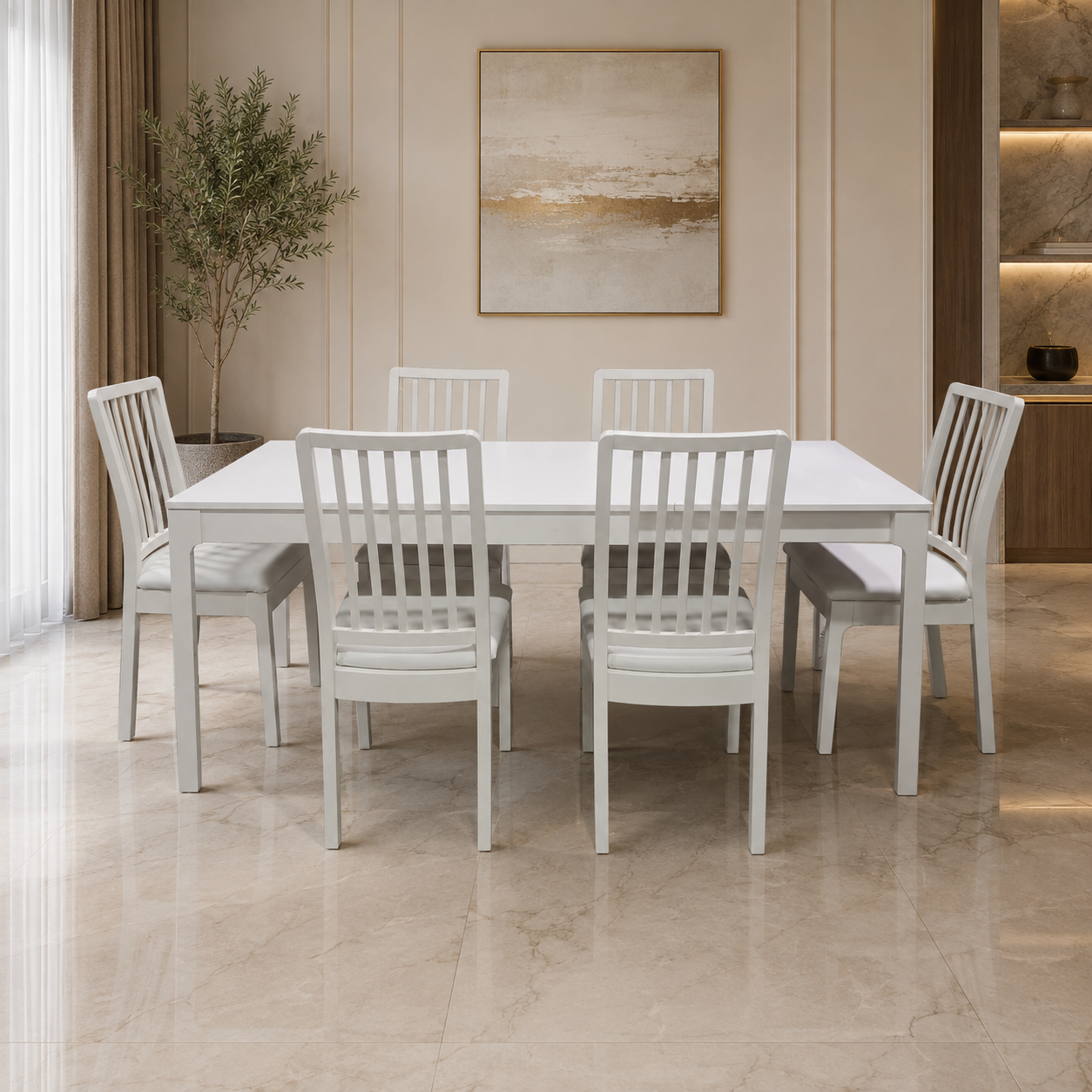 IKEA EKEDALEN Extendable Dining Table with 6 Chairs – White – 180/240 × 90 cm
