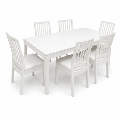 IKEA EKEDALEN Extendable Dining Table with 6 Chairs – White – 180/240 × 90 cm