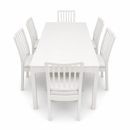 IKEA EKEDALEN Extendable Dining Table with 6 Chairs – White – 180/240 × 90 cm