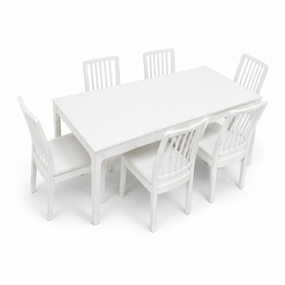 IKEA EKEDALEN Extendable Dining Table with 6 Chairs – White – 180/240 × 90 cm