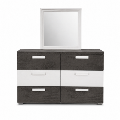 Home Centre Ventura King Bedroom Set with IKEA TRYSIL Wardrobe & Mattress – 180 × 200 cm – White/Concrete