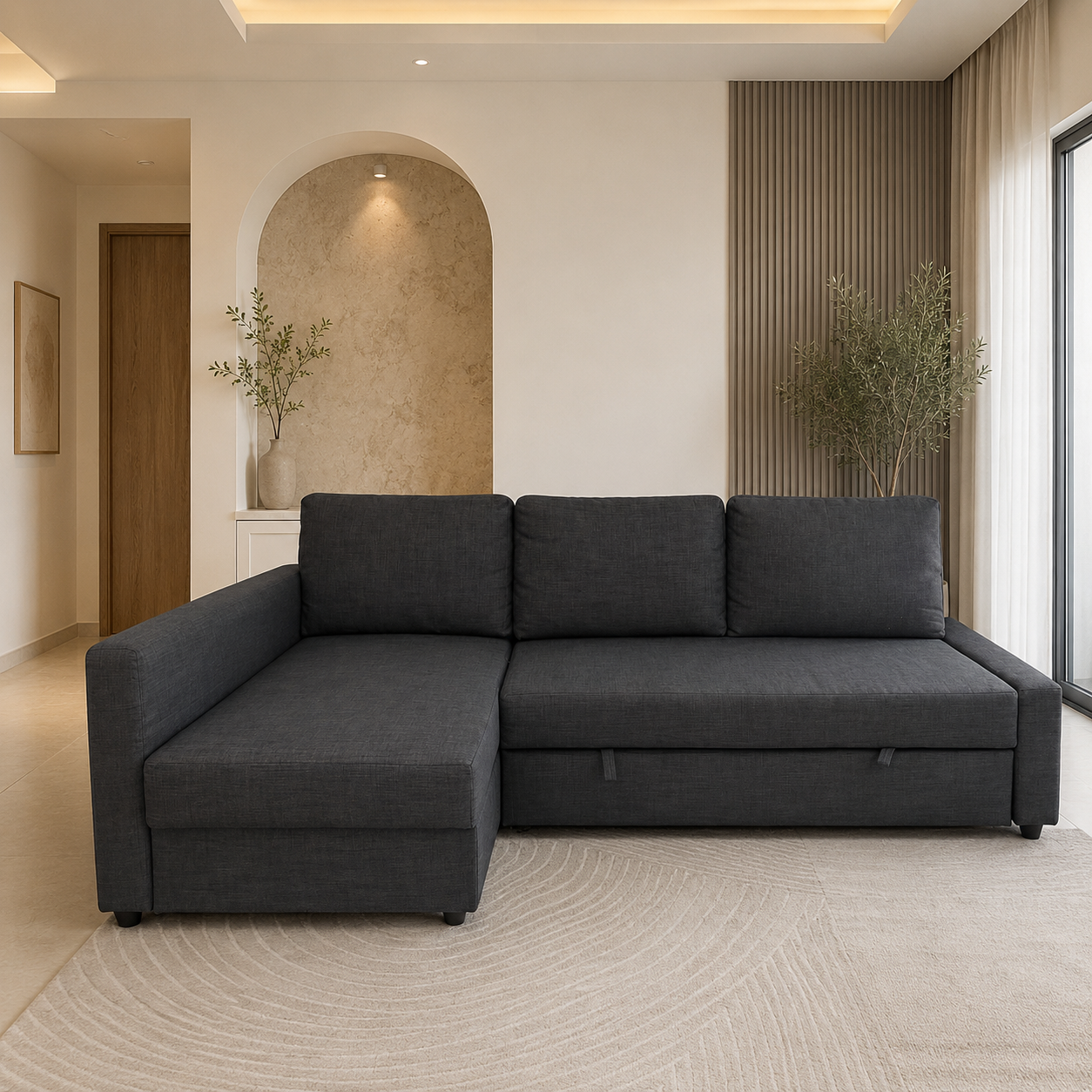 IKEA FRIHETEN Corner Sofa-Bed with Storage – Skiftebo Dark Grey – 230 cm