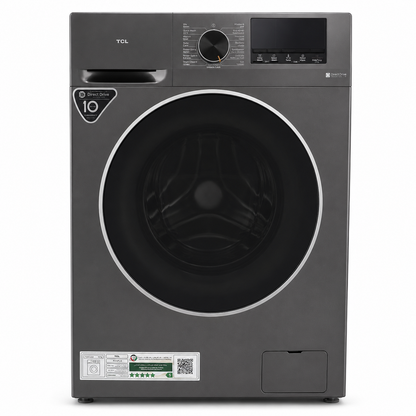 TCL P210FLG 10 kg Direct Drive Front Load Washing Machine – Dark Silver