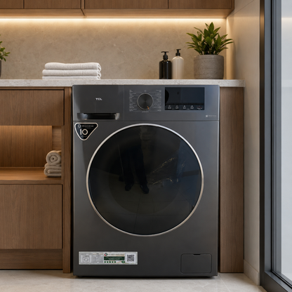 TCL P210FLG 10 kg Direct Drive Front Load Washing Machine – Dark Silver