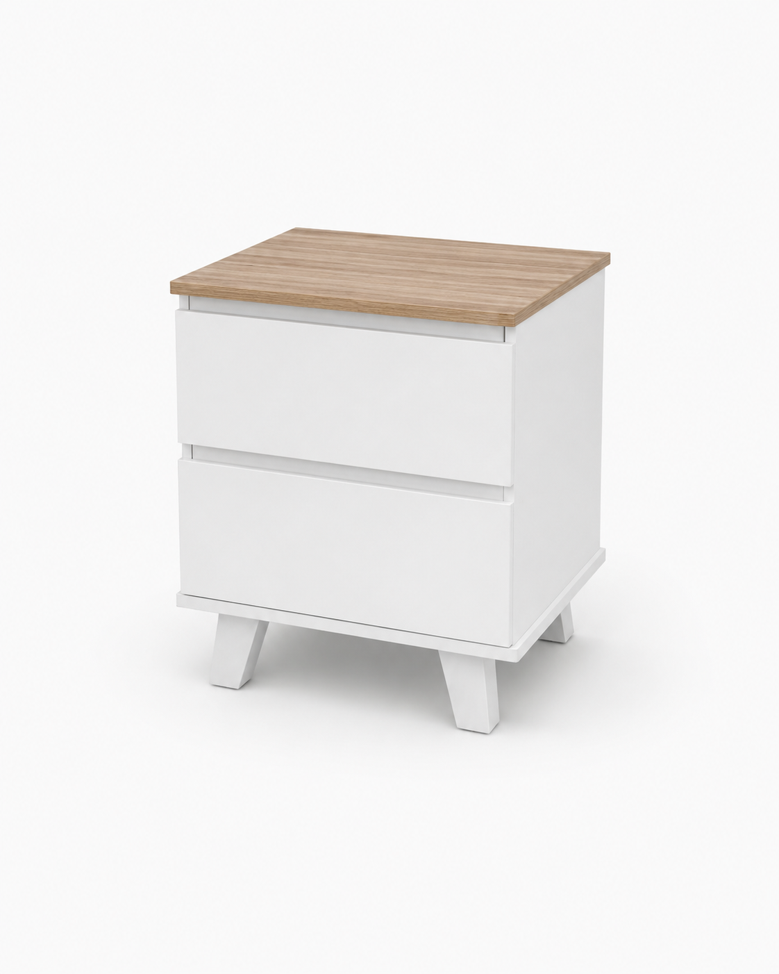 Home Box Queen Bed Set with Mattress & 1-Drawer Bedside Table | White, 160x200 cm
