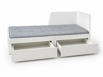 IKEA BRIMNES Day-Bed with 2 Drawers and 2 Mattresses | White, 80/160x200 cm