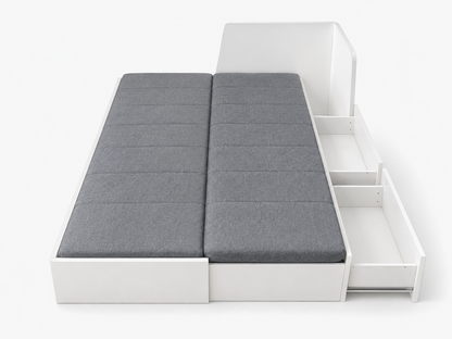 IKEA BRIMNES Day-Bed with 2 Drawers and 2 Mattresses | White, 80/160x200 cm