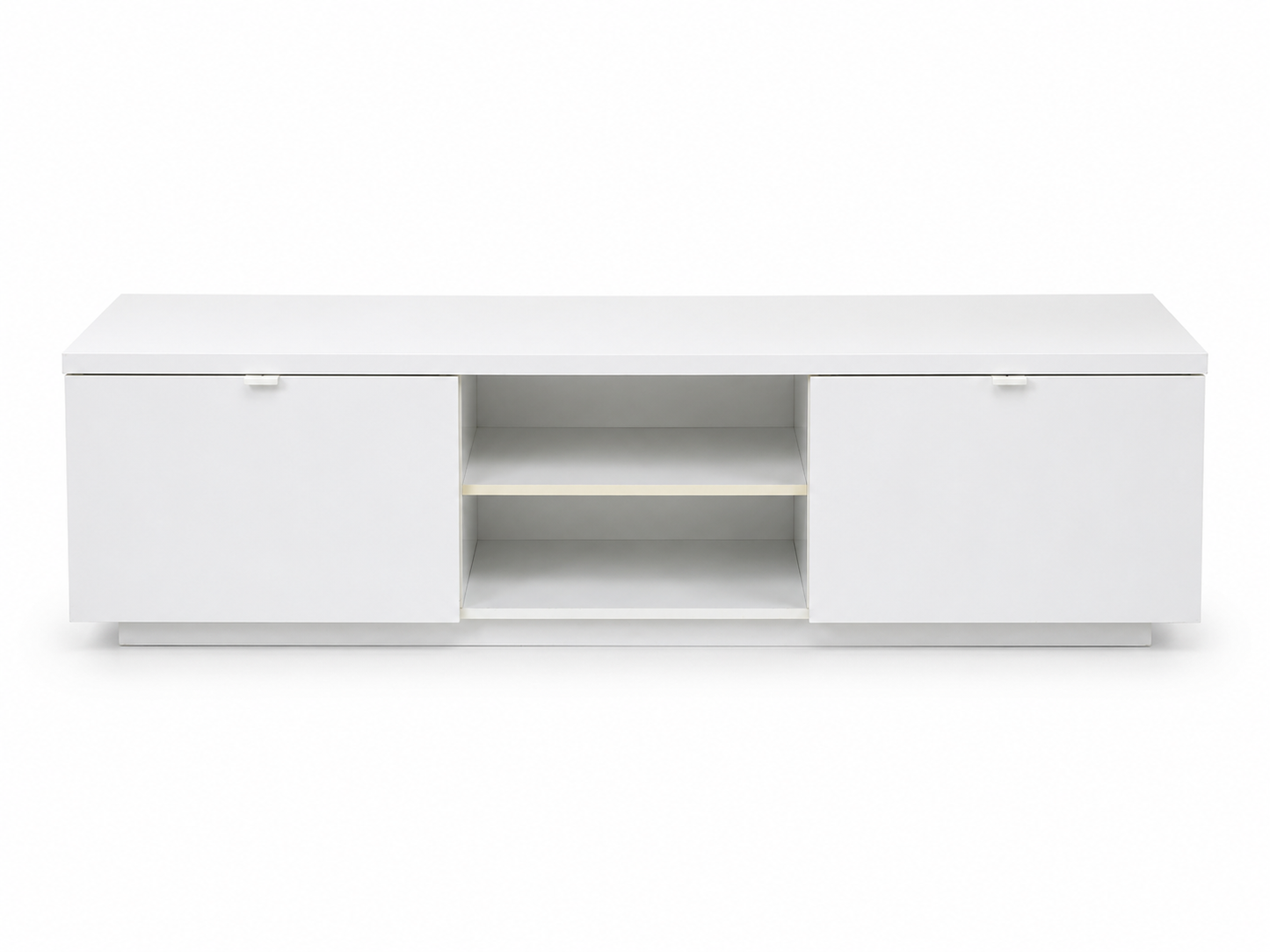 IKEA BESTÅ TV Bench with 2 Cabinets and Open Shelves | White, 180x42x38 cm