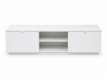 IKEA BESTÅ TV Bench with 2 Cabinets and Open Shelves | White, 180x42x38 cm