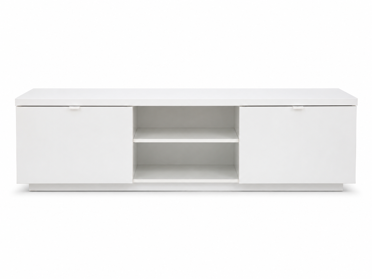 IKEA BESTÅ TV Bench with 2 Cabinets and Open Shelves | White, 180x42x38 cm