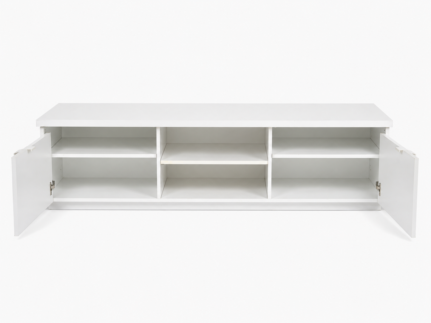 IKEA BESTÅ TV Bench with 2 Cabinets and Open Shelves | White, 180x42x38 cm