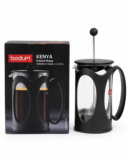 Bodum KENYA French Press Coffee Maker | Black, 1.0L / 8 Cup