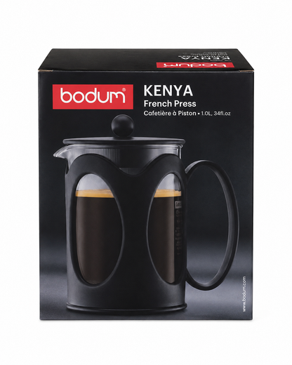 Bodum KENYA French Press Coffee Maker | Black, 1.0L / 8 Cup