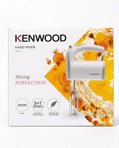 Kenwood HMP20.000WH Hand Mixer with Beaters & Dough Hooks – 300W – White