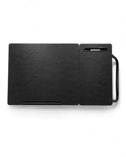 Adjustable Foldable Laptop Bed Table with Mouse Pad & Tablet Slot | Black
