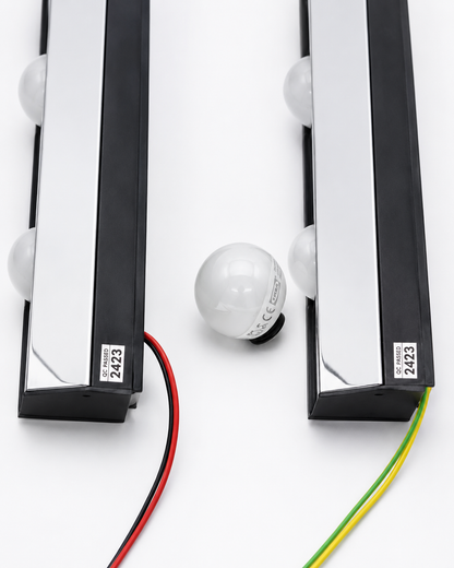 MELSAVY Hollywood Style 5-Bulb Vanity Mirror Light Bars (Pair) | Chrome