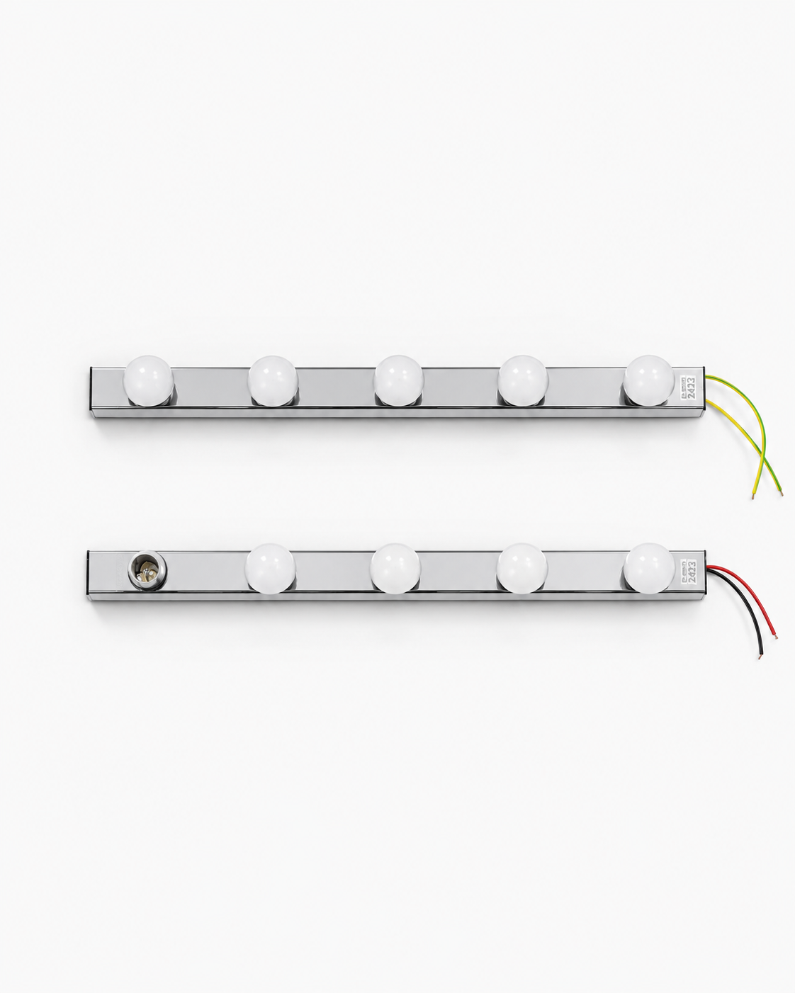 MELSAVY Hollywood Style 5-Bulb Vanity Mirror Light Bars (Pair) | Chrome