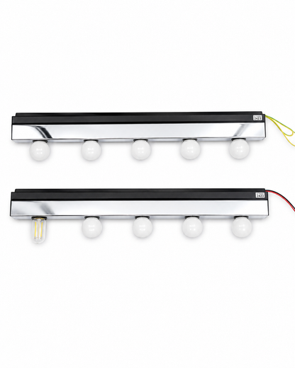 MELSAVY Hollywood Style 5-Bulb Vanity Mirror Light Bars (Pair) | Chrome