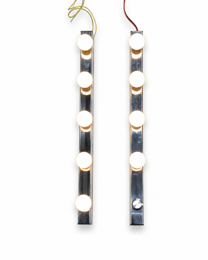 MELSAVY Hollywood Style 5-Bulb Vanity Mirror Light Bars (Pair) | Chrome
