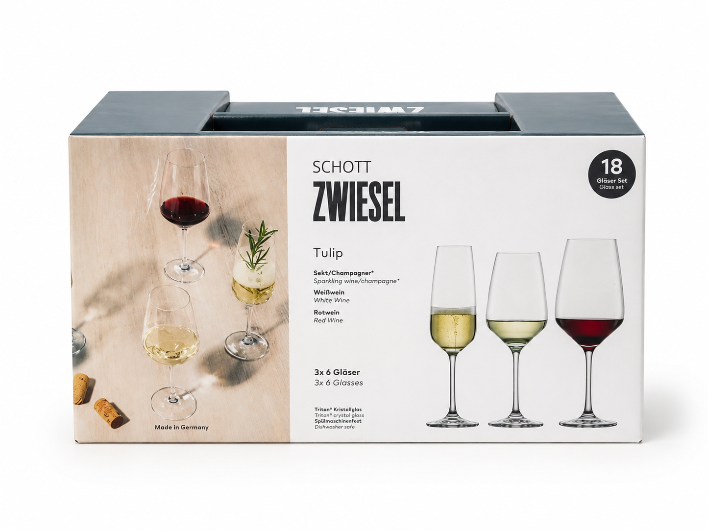 Schott Zwiesel Tulip Crystal Wine Glass Set – 18 Pieces | Made in Germany