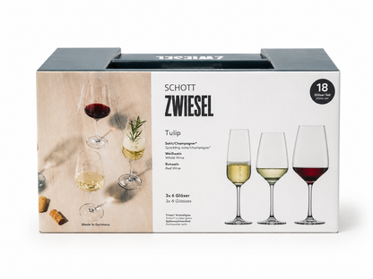 Schott Zwiesel Tulip Crystal Wine Glass Set – 18 Pieces | Made in Germany