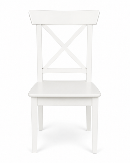 IKEA INGOLF White Solid Wood Cross-Back Dining Chair