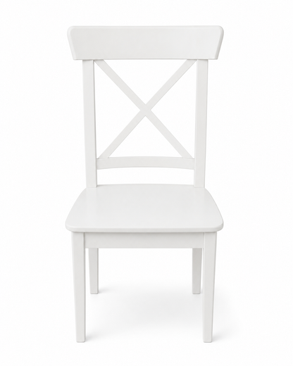 IKEA INGOLF White Solid Wood Cross-Back Dining Chair