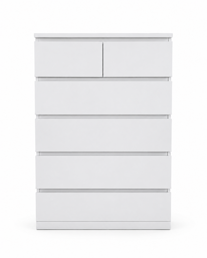 IKEA MALM Tall White Chest of 6 Drawers | 80x48x123 cm