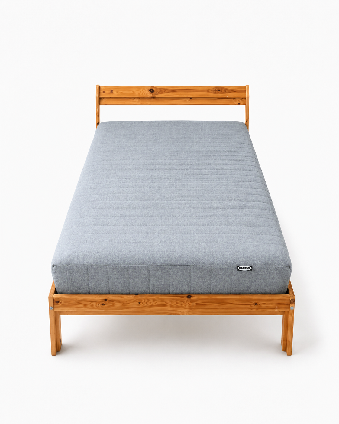 IKEA NEIDEN Single Pine Bed with ÅGOTNES Firm Foam Mattress | 90x200 cm
