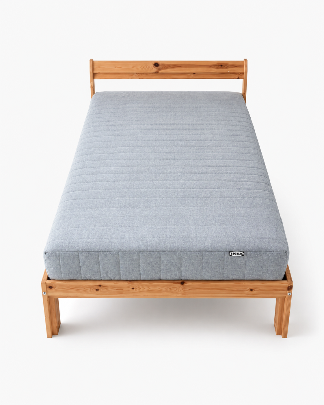 IKEA NEIDEN Single Pine Bed with ÅGOTNES Firm Foam Mattress | 90x200 cm
