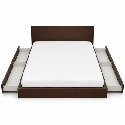 King Storage Bed Set with Mattress & 2 Side Tables | Pull-Out Drawers, 180x200 cm - used 5 months