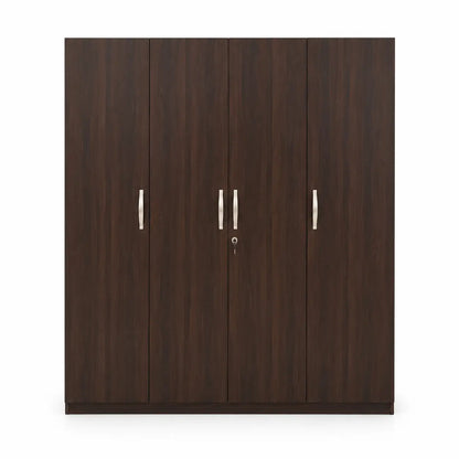 HomeTown Willy 4-Door Wardrobe | Walnut Finish, Silver Handles - use 8 months