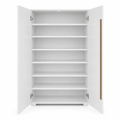 Danube Home Bill 2-Door Shoe Cabinet | White/Oak, 22 Pairs, 73x37x119 cm - used 3 months