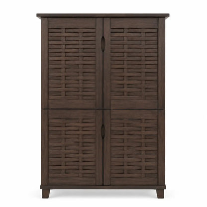 Galaxy Design 4-Door Wooden Shoe Rack & Organizer | Dark Brown, 75x37x132 cm - used 6 months