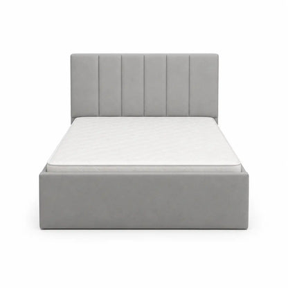 Single Upholstered Ottoman Storage Bed with Mattress | Light Grey, 120x200 cm - used 5 months