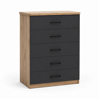 Home Urs April Chest of 5 Drawers | Ivory Oak & Anthracite - used 4 months