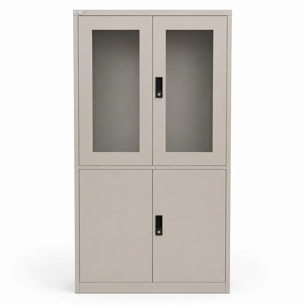 Godrej Steel Filing Cabinet | Grey, Lockable, Glass & Steel Doors - used 8 months