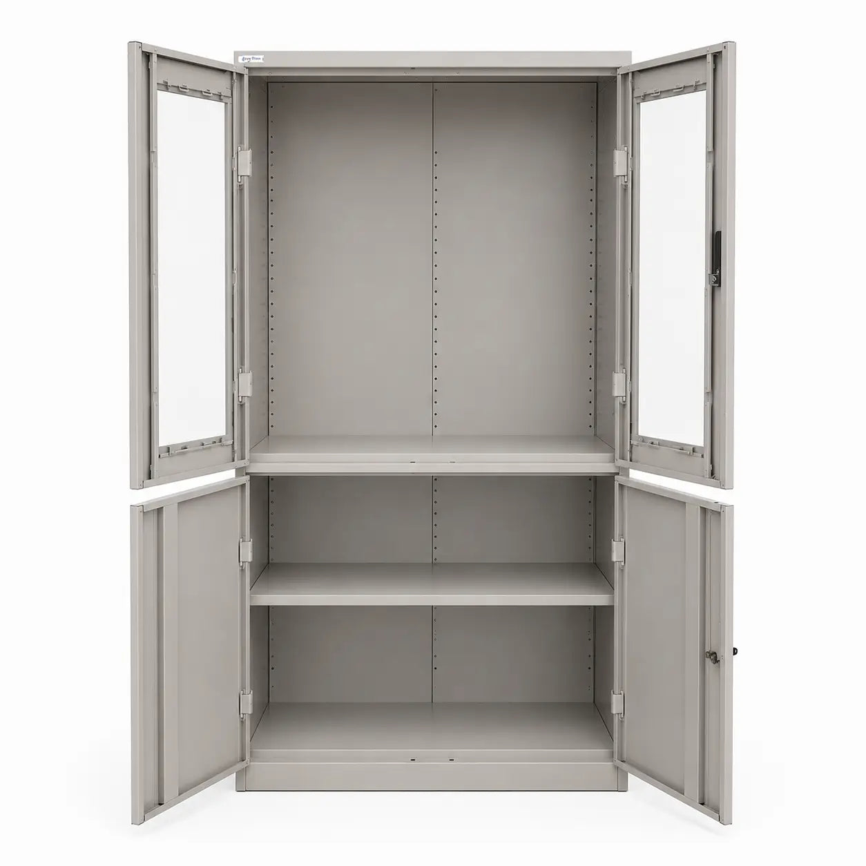 Godrej Steel Filing Cabinet | Grey, Lockable, Glass & Steel Doors - used 8 months