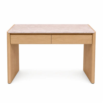 Elsie Marble Desk | Ocean Marble/Travertine & Ash Veneer - used 4 months