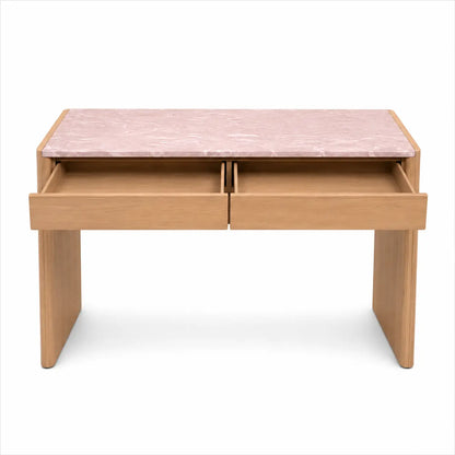 Elsie Marble Desk | Ocean Marble/Travertine & Ash Veneer - used 4 months