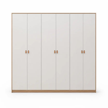 Modern Minimalist 6-Door Wardrobe | White & Oak - used 7 months