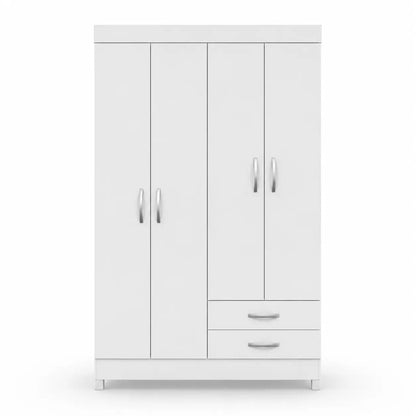 PAN Home Clean 4-Door Wardrobe with 2 Drawers | White - used 5 months