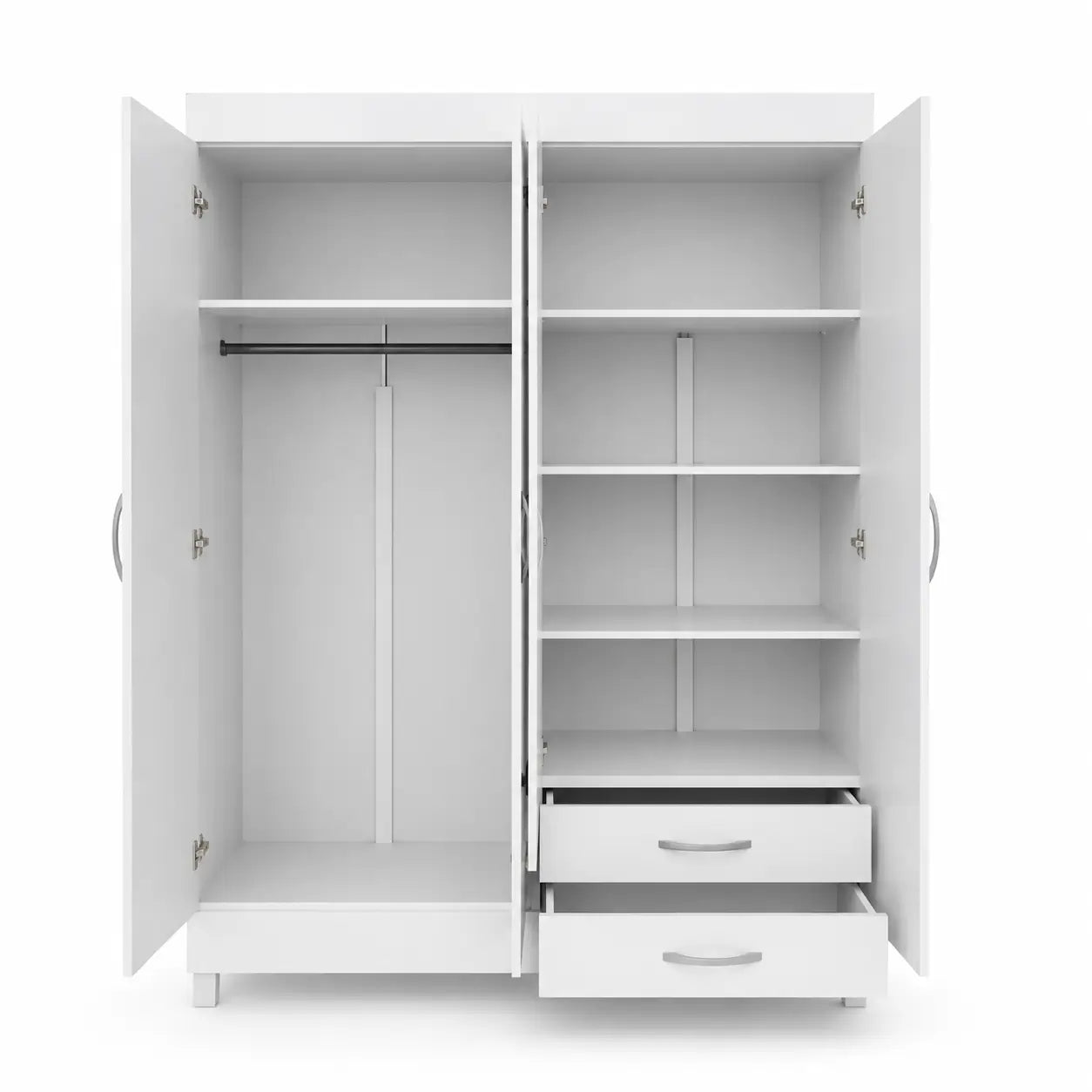 PAN Home Clean 4-Door Wardrobe with 2 Drawers | White - used 5 months