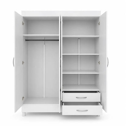 PAN Home Clean 4-Door Wardrobe with 2 Drawers | White - used 5 months